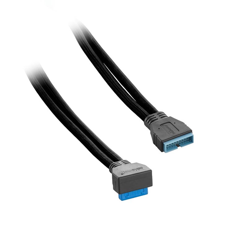 CableMod ModMesh Sleeved Right Angle Internal USB 3.0 Cable (Black, 50cm) - Image 2